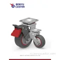 PU Caster Wheel Red Color с тормозом